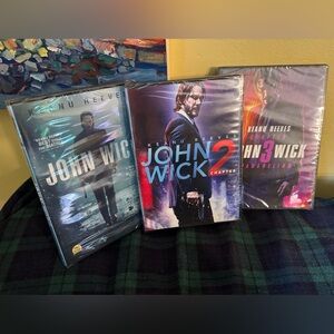 John Wick Keanu Reeves Movies Series Chapter 1, 2 & 3 (New) DVD Lot Series Set